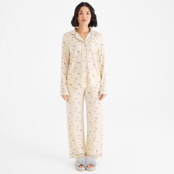 women's beenie von weinie modal magnetic classic with a twist long sleeve pajama set