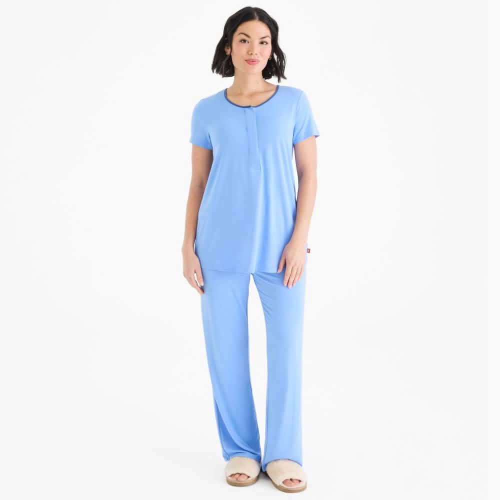 women's blue skies modal magnetic signature short sleeve pajama set