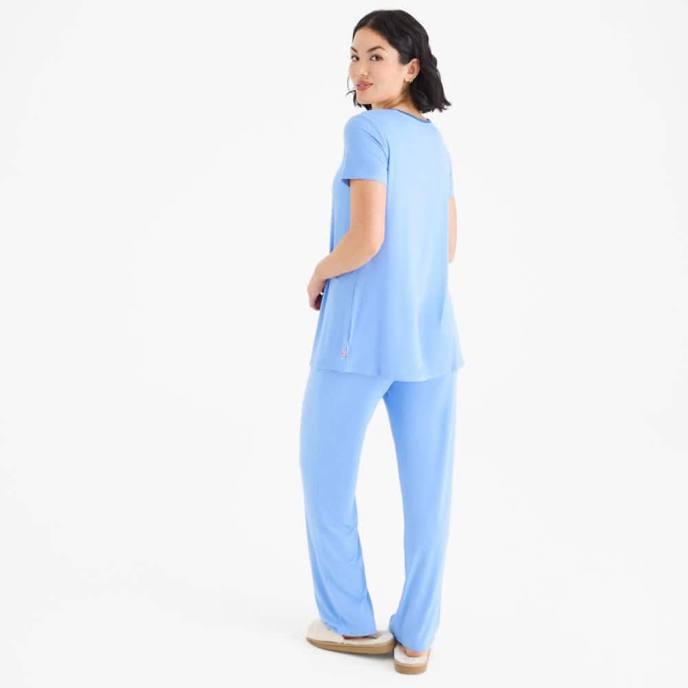 women's blue skies modal magnetic signature short sleeve pajama set