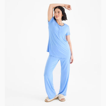 women's blue skies modal magnetic signature short sleeve pajama set