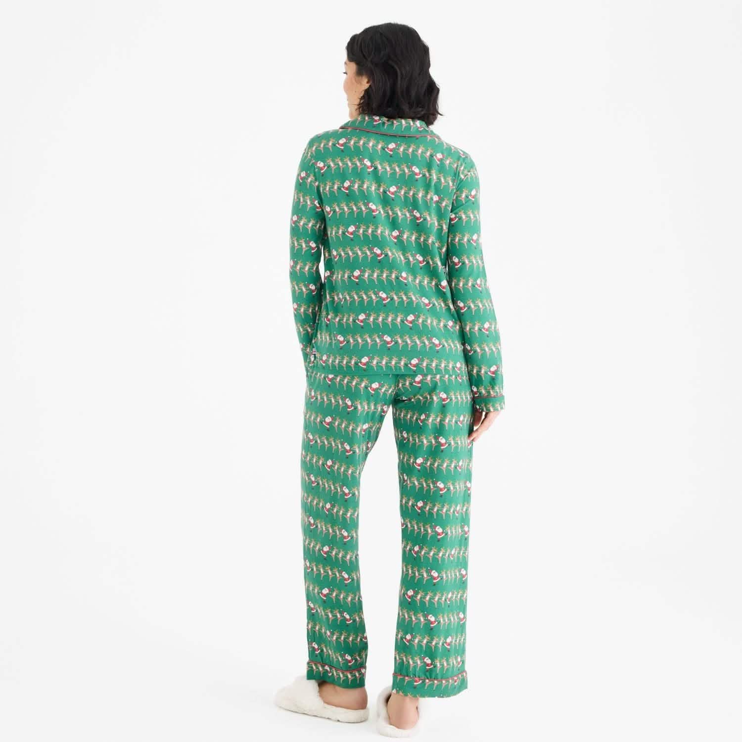 women's christmas can can modal magnetic classic with a twist long sleeve pajama set