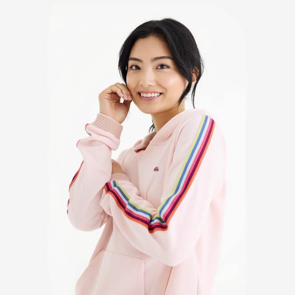 women's crystal pink cotton magnetic nursing hoodie