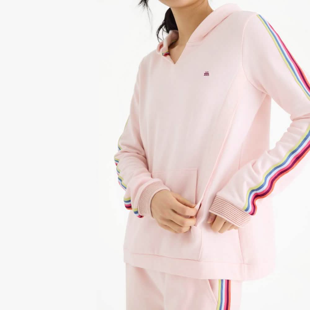 women's crystal pink cotton magnetic nursing hoodie