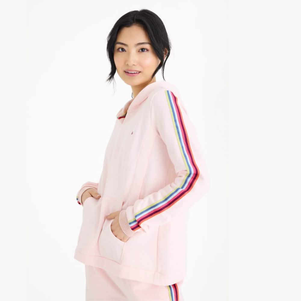 women's crystal pink cotton magnetic nursing hoodie