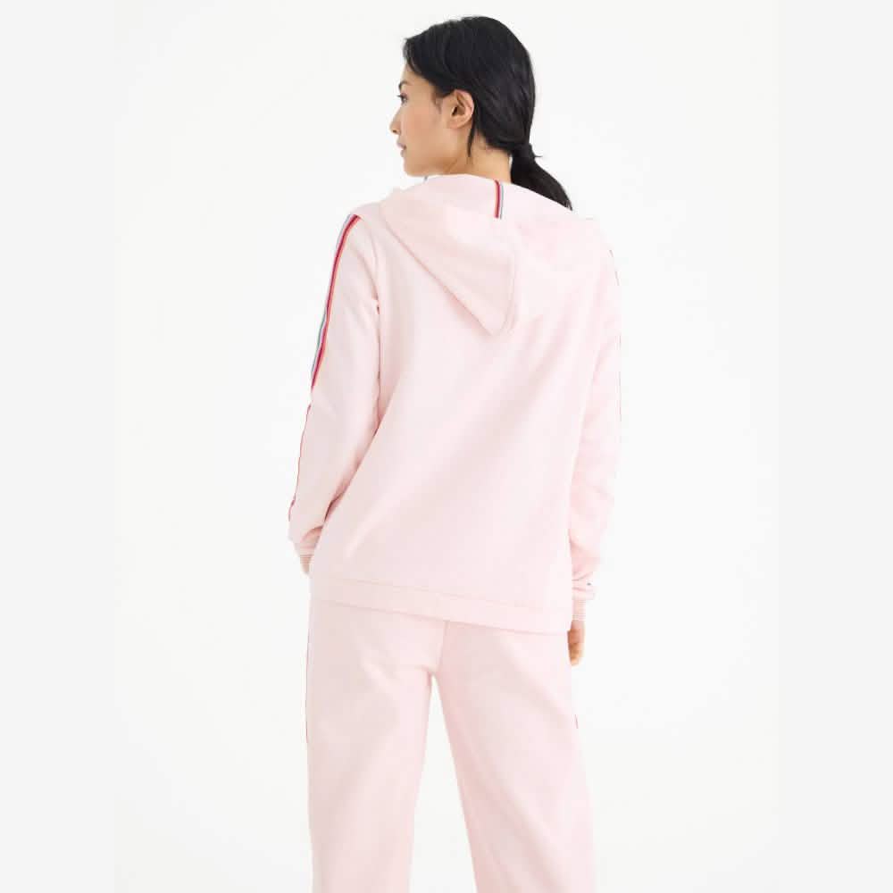 women's crystal pink cotton magnetic nursing hoodie