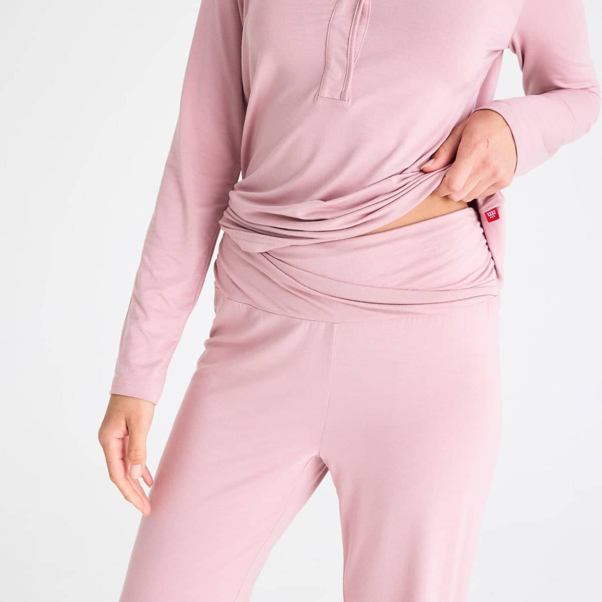 women\'s desert pink modal magnetic signature long sleeve pajama set –  Magnetic Me