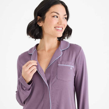 women's eggplant modal magnetic classic with a twist long sleeve pajama set