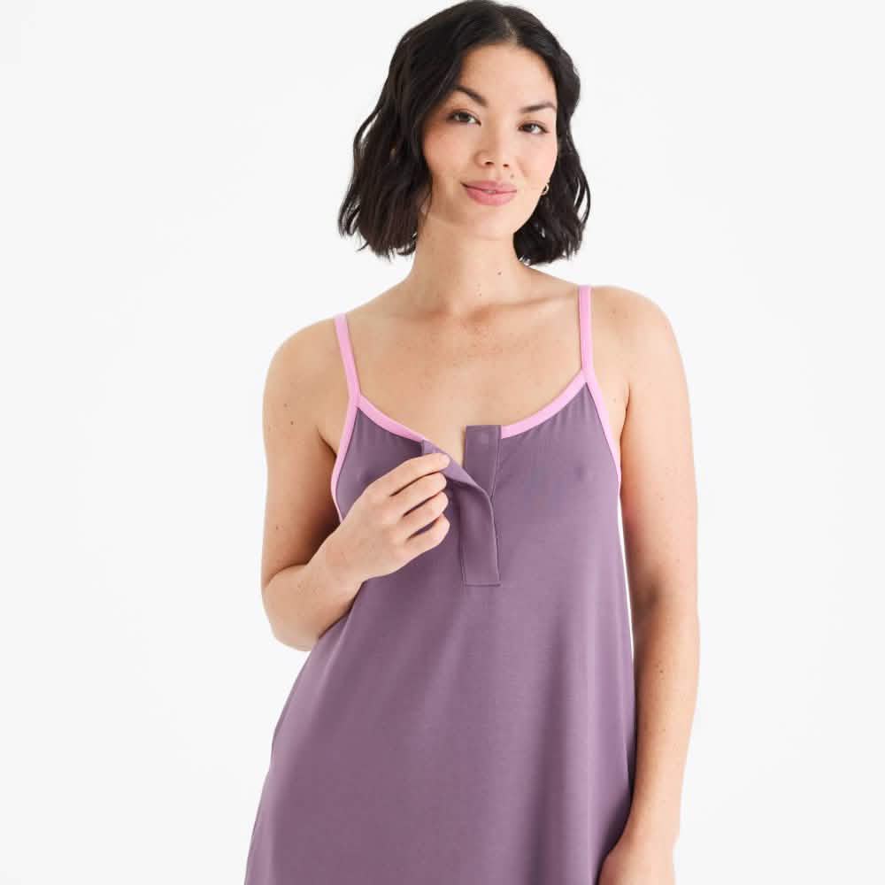 women's eggplant modal magnetic comfort cami gown