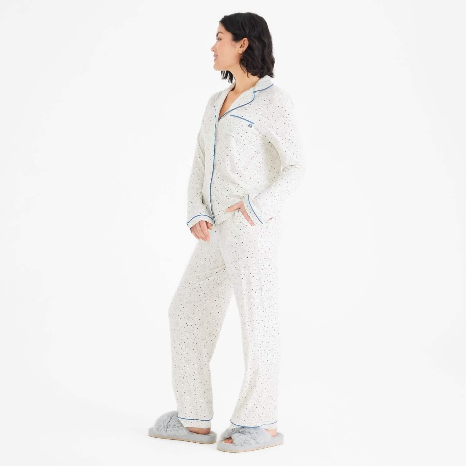 women's it's a winterful life modal magnetic classic with a twist long sleeve pajama set