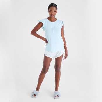 women's life cycle modal magnetic dream sleep short sleeve top + shorts pajama set