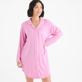 women's mauve modal magnetic classic with a twist sleep shirt