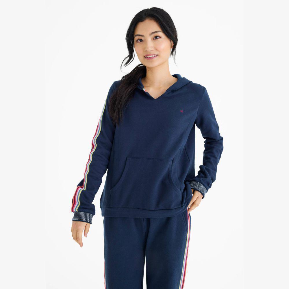 women's navy cotton magnetic nursing hoodie - re-loved