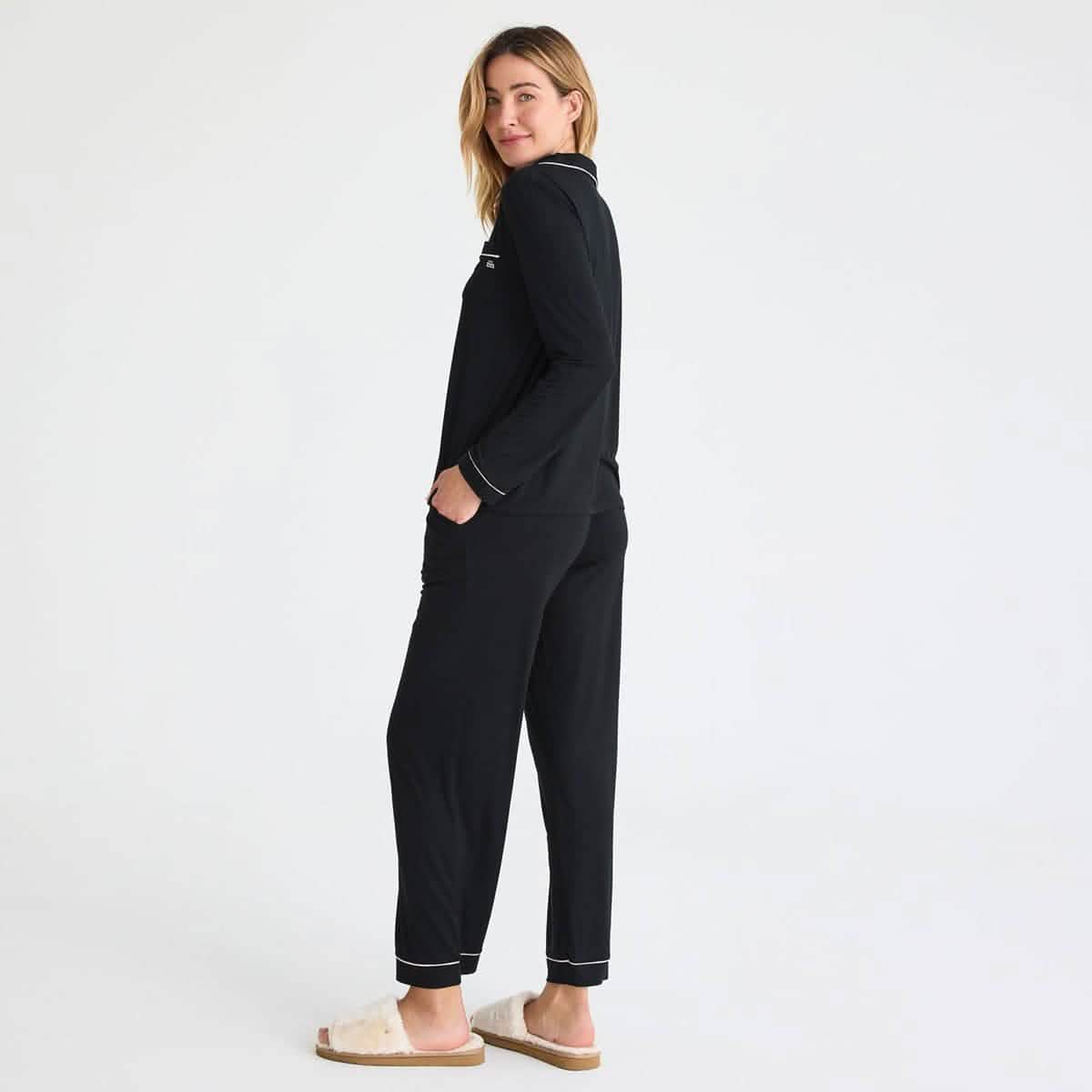 women's onyx modal magnetic classic with a twist long sleeve pajama set