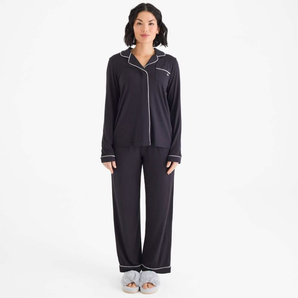 women's onyx modal magnetic classic with a twist long sleeve pajama set