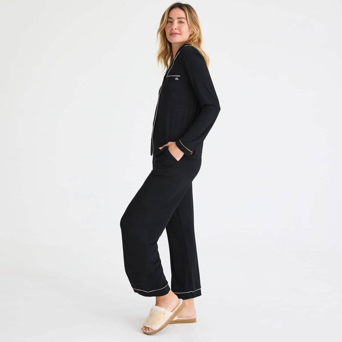 women's onyx modal magnetic classic with a twist long sleeve pajama set