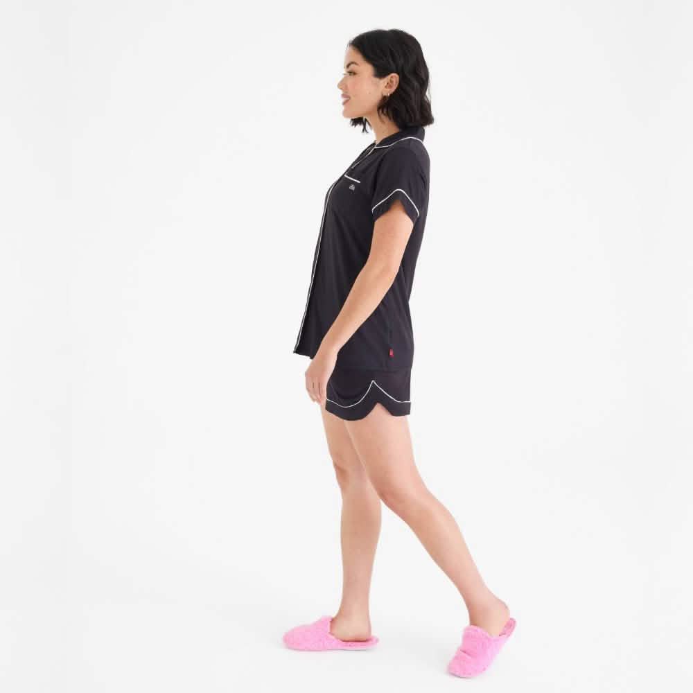 women's onyx modal magnetic classic with a twist short sleeve pajama set