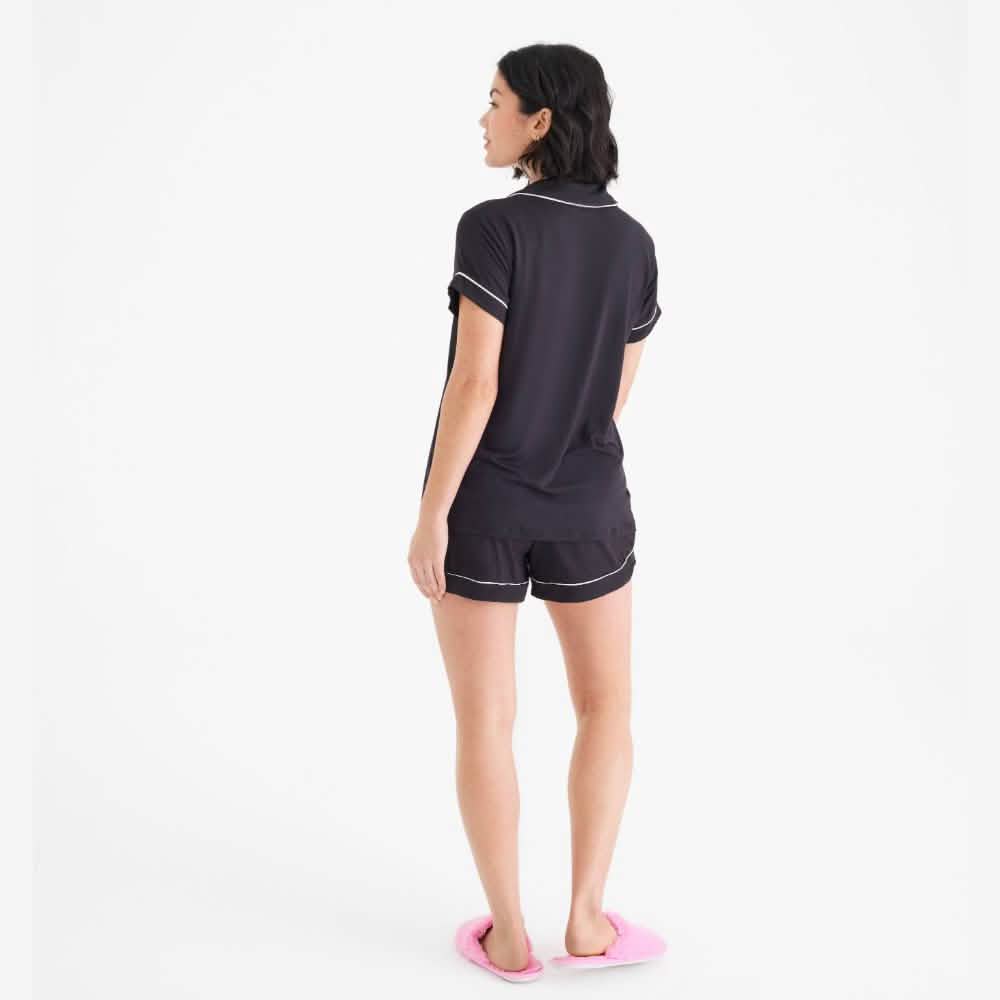 women's onyx modal magnetic classic with a twist short sleeve pajama set