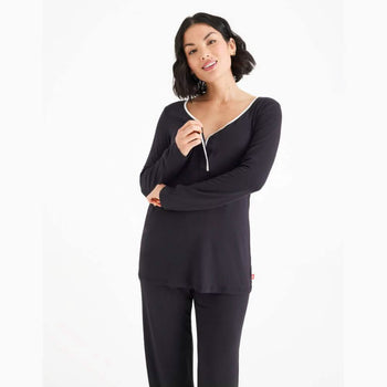 women's onyx modal magnetic signature long sleeve pajama set