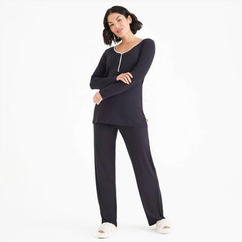 women's onyx modal magnetic signature long sleeve pajama set