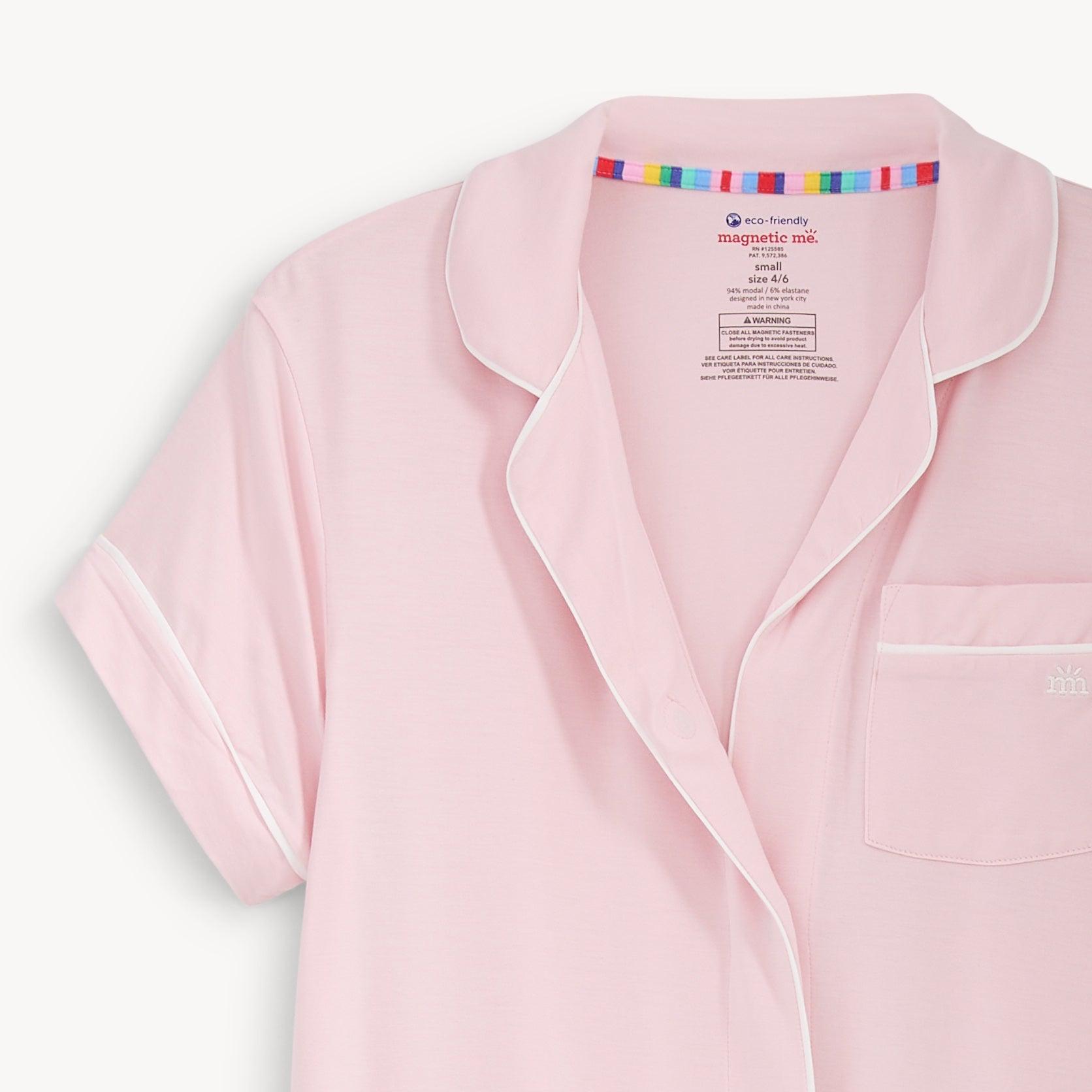 women's pink dogwood modal magnetic classic with a twist short sleeve pajama set