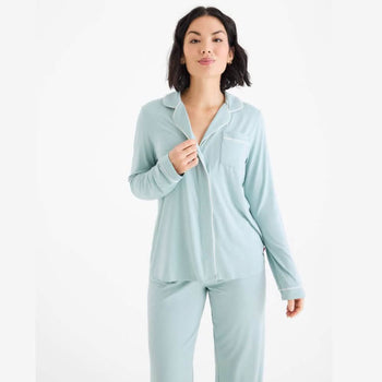 women's seaglass modal magnetic classic with a twist long sleeve pajama set