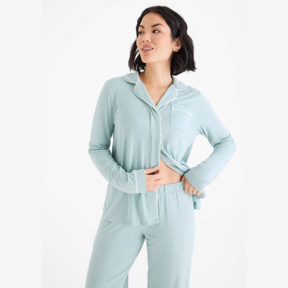 women's seaglass modal magnetic classic with a twist long sleeve pajama set