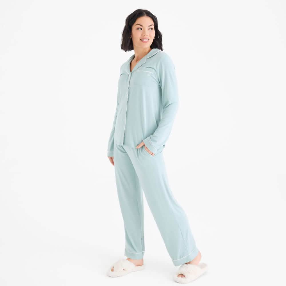 women's seaglass modal magnetic classic with a twist long sleeve pajama set