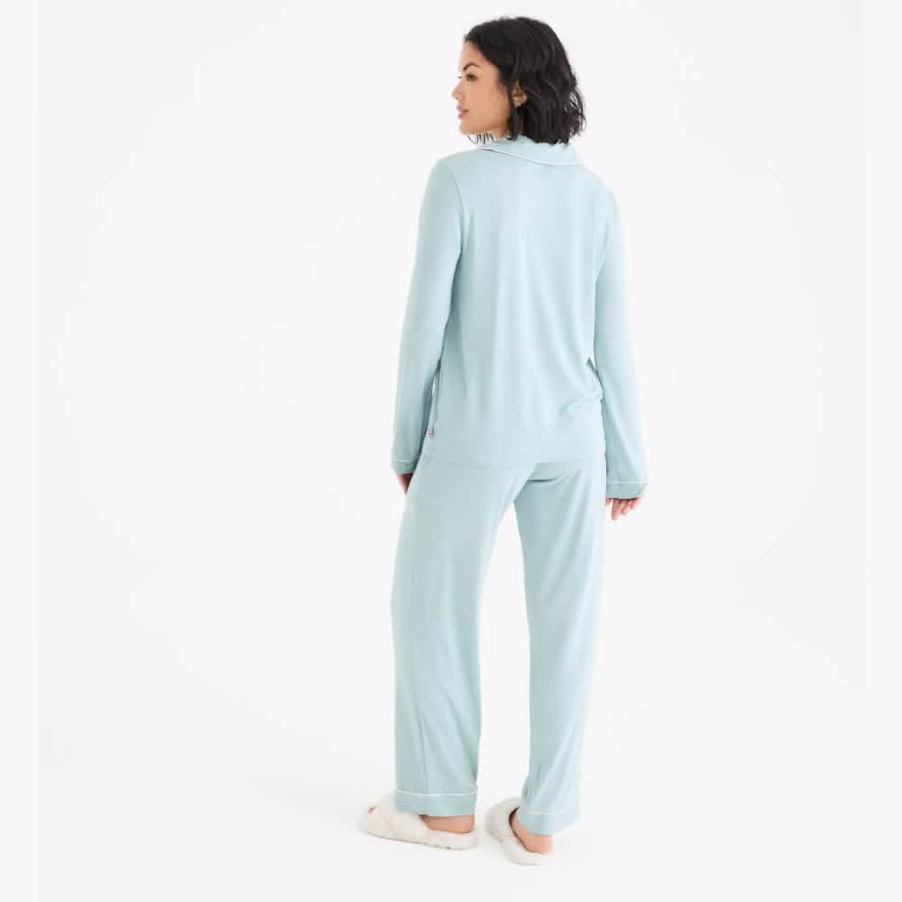 women's seaglass modal magnetic classic with a twist long sleeve pajama set
