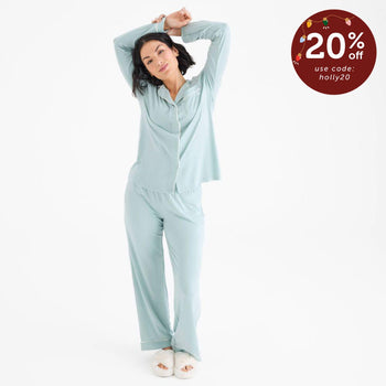 women's seaglass modal magnetic classic with a twist long sleeve pajama set