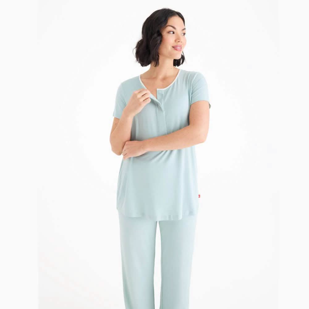 women's seaglass modal magnetic signature short sleeve pajama set