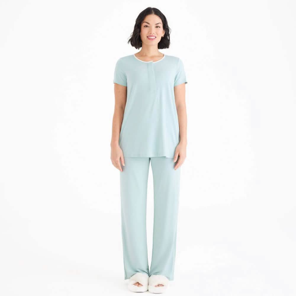 women's seaglass modal magnetic signature short sleeve pajama set