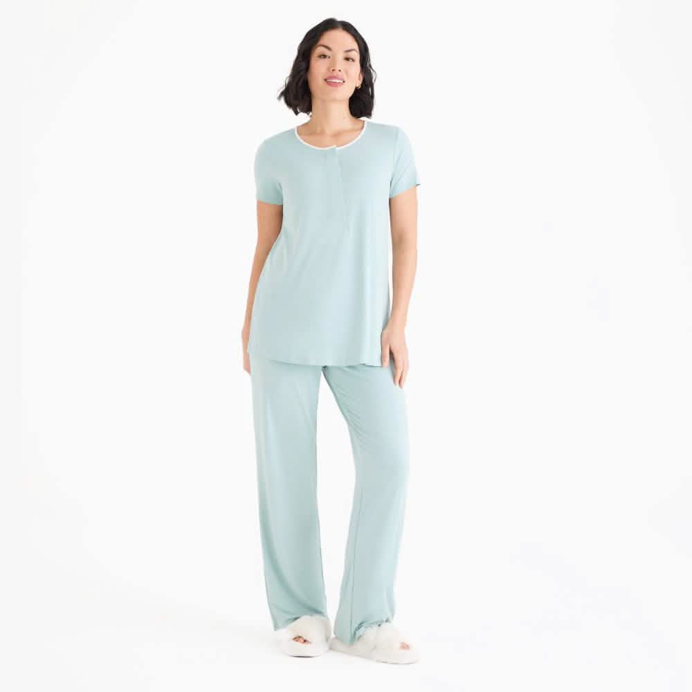 women's seaglass modal magnetic signature short sleeve pajama set