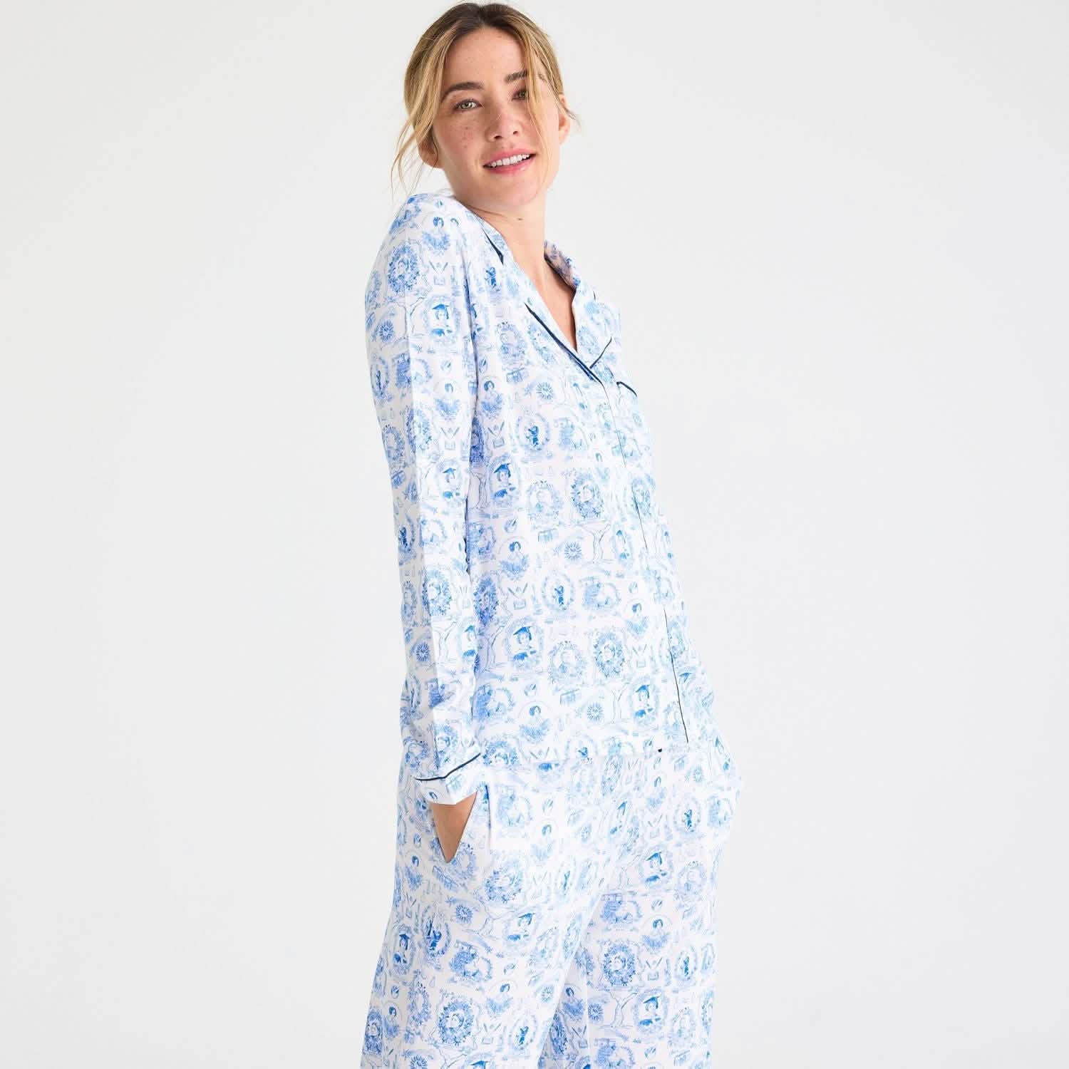 women's women of science modal magnetic classic with a twist long sleeve pajama set